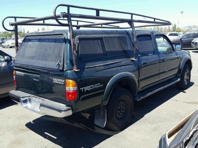 5TEGN92N61Z827824 - 2001 TOYOTA TACOMA DOU GREEN photo 4