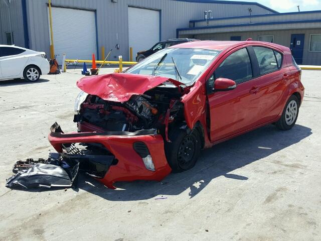 JTDKDTB39G1123810 - 2016 TOYOTA PRIUS C RED photo 2