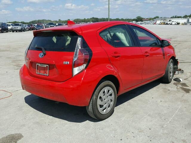 JTDKDTB39G1123810 - 2016 TOYOTA PRIUS C RED photo 4