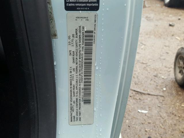 3VWSF31Y56M306420 - 2006 VOLKSWAGEN NEW BEETLE 蓝色 照片 10