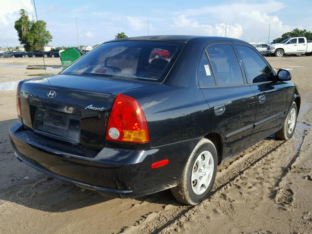 KMHCG45C84U511839 - 2004 HYUNDAI ACCENT GL BLACK photo 4