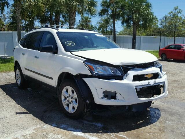 1GNKRFKD6FJ203759 - 2015 CHEVROLET TRAVERSE WHITE photo 1