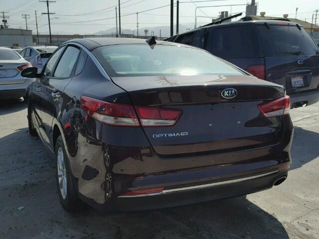 5XXGT4L37GG089450 - 2016 KIA OPTIMA LX BURGUNDY photo 3