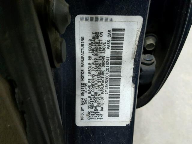 1Y1SK5260TZ015241 - 1996 GEO PRIZM BASE TWO TONE photo 10