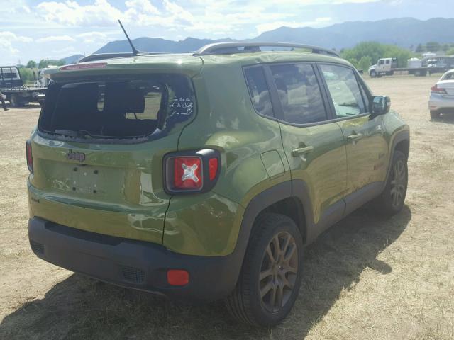 ZACCJBBT8GPC85662 - 2016 JEEP RENEGADE L GREEN photo 4