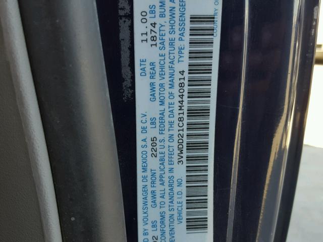 3VWDD21C81M440814 - 2001 VOLKSWAGEN NEW BEETLE 蓝色 照片 10