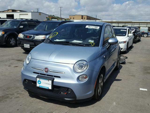 3C3CFFGE0FT640337 - 2015 FIAT 500 ELECTR BLUE photo 2