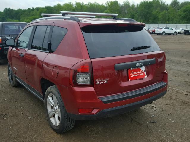 1C4NJDBB7ED621762 - 2014 JEEP COMPASS SP RED photo 3