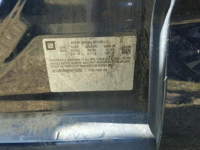 1G1JA5SH6F4118260 - 2015 CHEVROLET SONIC LS 蓝色 照片 10