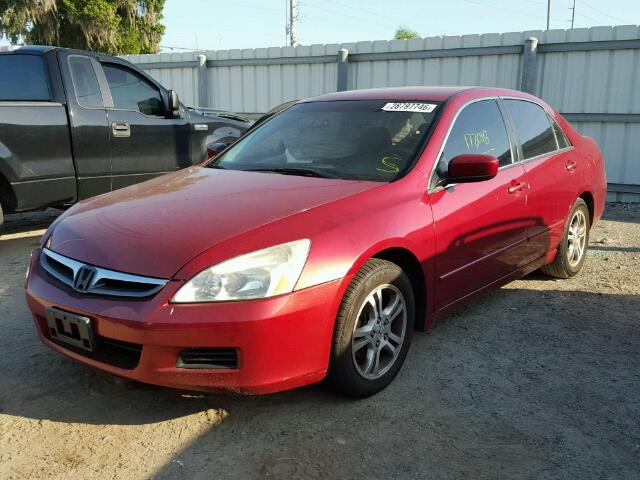 1HGCM56357A203035 - 2007 HONDA ACCORD SE RED photo 2