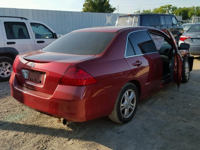 1HGCM56357A203035 - 2007 HONDA ACCORD SE RED photo 4