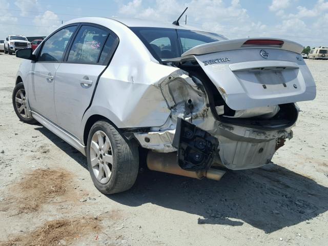 3N1AB6AP8AL706542 - 2010 NISSAN SENTRA SILVER photo 3