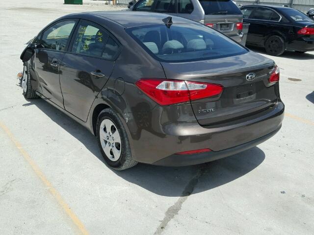 KNAFX4A64F5364754 - 2015 KIA FORTE LX BROWN photo 3