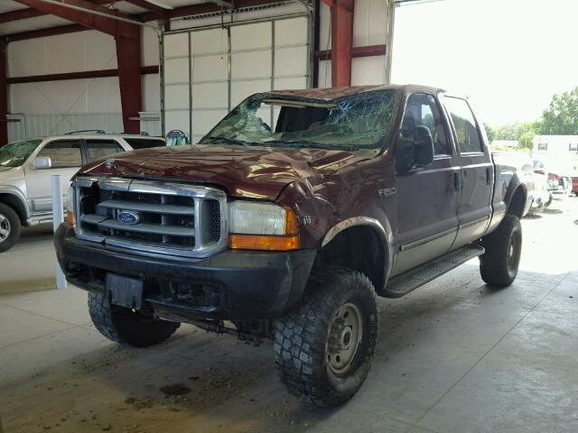 1FTNW21S0XEE41883 - 1999 FORD F250 BURGUNDY photo 2