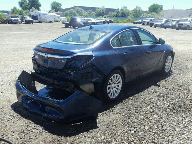 W04GR5EC6B1010463 - 2011 BUICK REGAL CXL BLUE photo 4