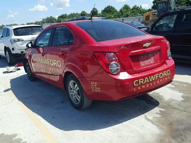 1G1JA5SH1C4202921 - 2012 CHEVROLET SONIC LS Qırmızı foto 3