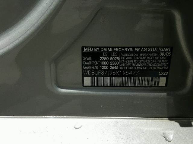 WDBUF87J96X195477 - 2006 MERCEDES-BENZ E 350 4MAT SILVER photo 10