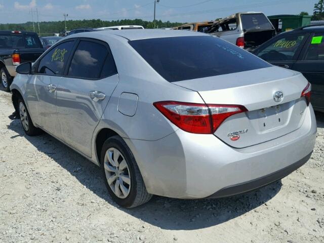 2T1BURHE9FC425541 - 2015 TOYOTA COROLLA L SILVER photo 3