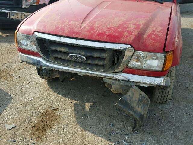 1FTYR10D45PA41134 - 2005 FORD RANGER RED photo 9