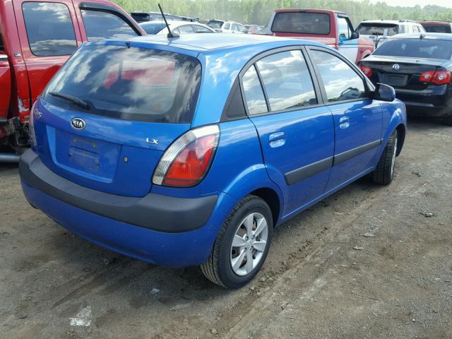 KNADE243296517181 - 2009 KIA RIO 5 SX BLUE photo 4