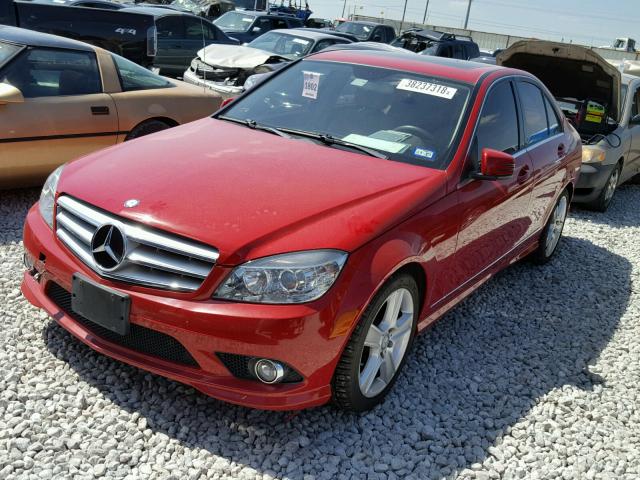 WDDGF5EB2AR126240 - 2010 MERCEDES-BENZ C 300 RED photo 2