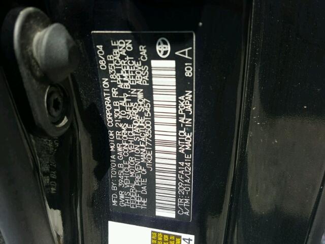 JTKDE177350015457 - 2005 TOYOTA SCION TC 黑色 照片 10