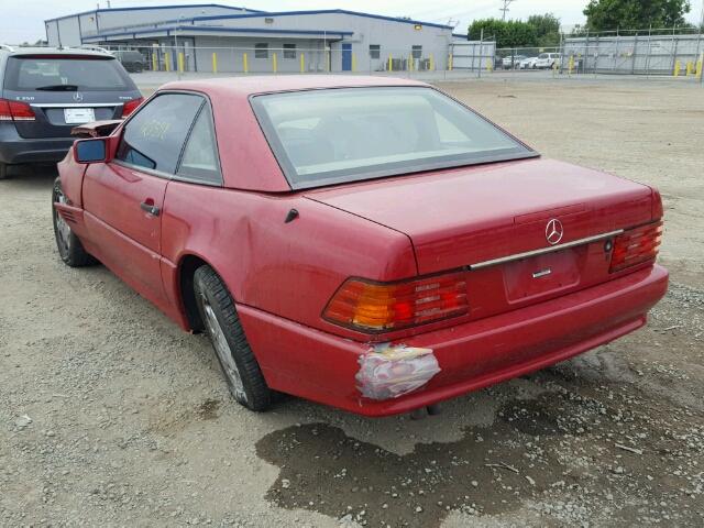 WDBFA63E8RF101166 - 1994 MERCEDES-BENZ SL RED photo 3