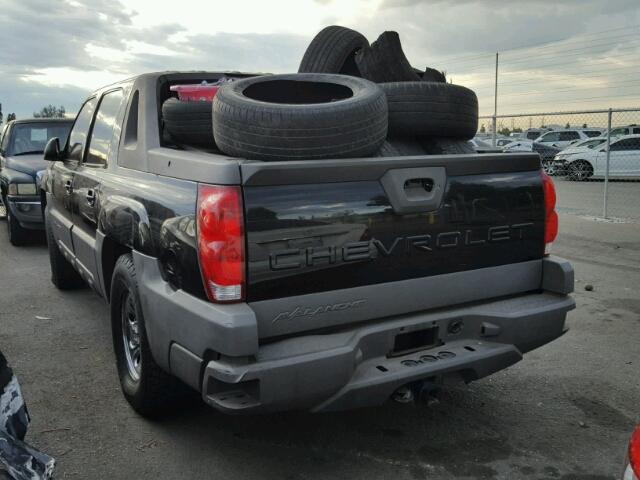 3GNEC13T52G124098 - 2002 CHEVROLET AVALANCHE BLACK photo 3