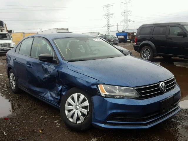 3VW2K7AJ1FM344491 - 2015 VOLKSWAGEN JETTA BASE Կապույտ լուսանկար 1