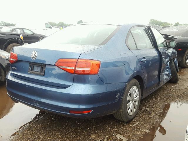 3VW2K7AJ1FM344491 - 2015 VOLKSWAGEN JETTA BASE Կապույտ լուսանկար 4