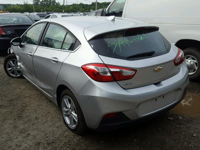 3G1BE6SM8JS624466 - 2018 CHEVROLET CRUZE LT SILVER photo 3