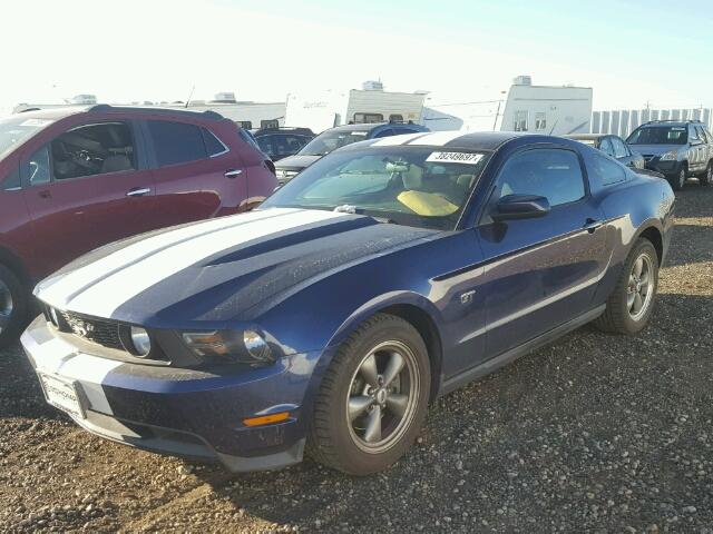 1ZVBP8CHXA5151935 - 2010 FORD MUSTANG BLUE photo 2