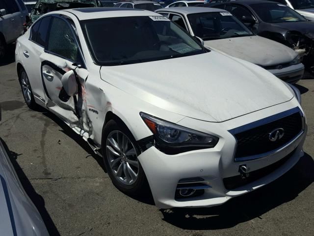 JN1AV7AR9EM702168 - 2014 INFINITI Q50 HYBRID WHITE photo 1