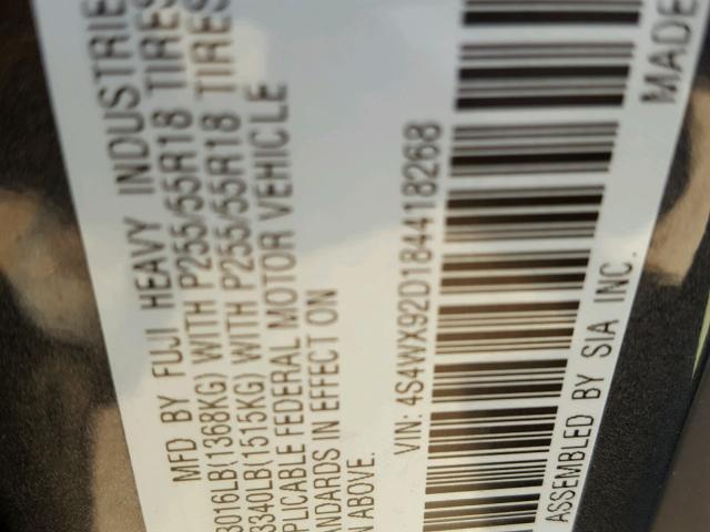 4S4WX92D184418268 - 2008 SUBARU TRIBECA LI 石墨色 照片 10