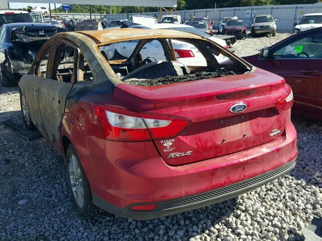 1FAHP3H24CL464777 - 2012 FORD FOCUS SEL RED photo 3