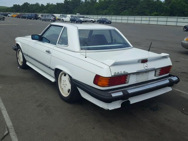 WDBBA48D9GA038740 - 1986 MERCEDES-BENZ 560 SL WHITE photo 3