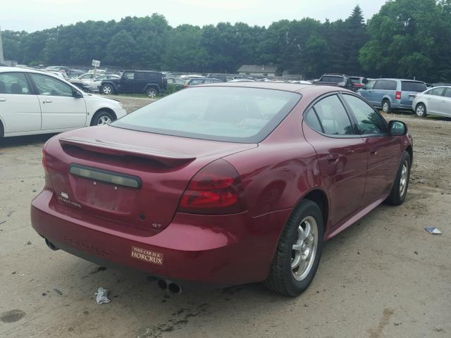 2G2WP522341269531 - 2004 PONTIAC GRAND PRIX BURGUNDY photo 4