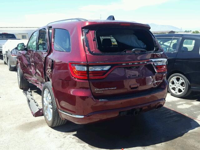 1C4RDJDG0GC393256 - 2016 DODGE DURANGO LI BURGUNDY photo 3