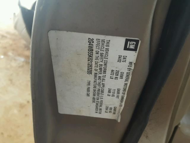 2G4WB55K821263285 - 2002 BUICK REGAL LS 棕色 照片 10