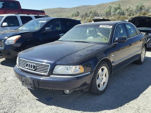 WAUFL54D91N006313 - 2001 AUDI A8 QUATTRO BLUE photo 2