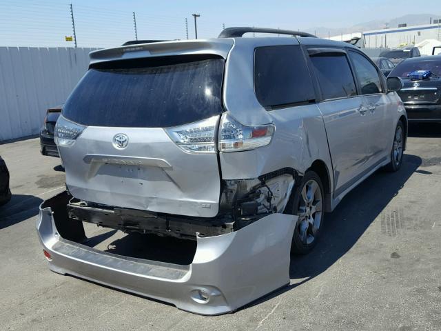 5TDXK3DC5GS725213 - 2016 TOYOTA SIENNA SE SILVER photo 4