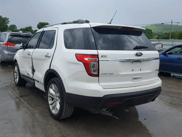 1FM5K7F85EGA96711 - 2014 FORD EXPLORER L WHITE photo 3