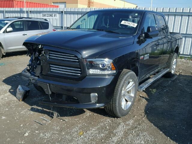 1C6RR7MT4HS745190 - 2017 RAM 1500 SPORT BLACK photo 2