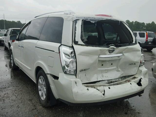 5N1BV28U59N106629 - 2009 NISSAN QUEST WHITE photo 3