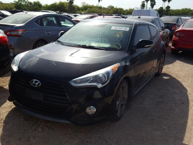 KMHTC6AE1DU174784 - 2013 HYUNDAI VELOSTER T BLACK photo 2