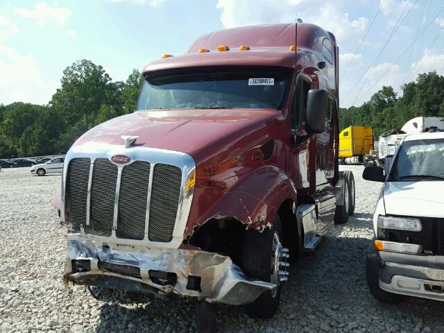 1XP7DB9X55D894221 - 2005 PETERBILT CONVENTION RED photo 2