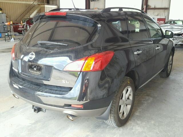 JN8AZ18U69W025426 - 2009 NISSAN MURANO S BLACK photo 4