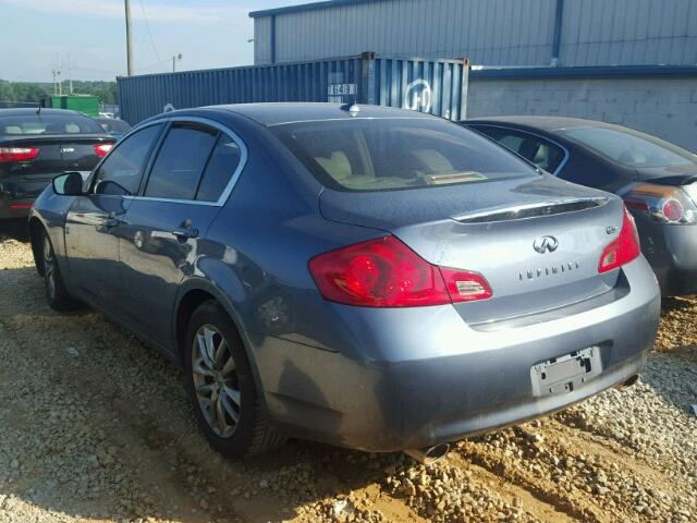 JNKCV61E89M302071 - 2009 INFINITI G37 BASE BLUE photo 3