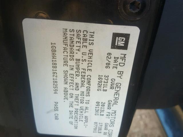 1G8AW18B16Z182594 - 2006 SATURN ION LEVEL GRAY photo 10