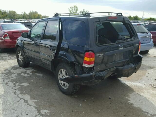 1FMCU04172KD40639 - 2002 FORD ESCAPE XLT BLACK photo 3